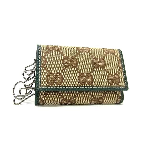 GUCCI □新品同様□ グッチ GG柄 GGキャンバス×レザー 6連 キー