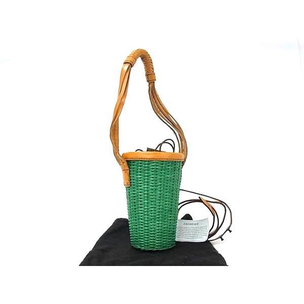 ■美品■ ZACARIAS ザカリアス ラフィア×レザー 2WAY ハンドバッグ ショルダー レディース グリーン系×ブラウン系 FP2515 □美品□ ZACARIAS ザカリアス ラフィア×レザー 2WAY ハンドバッグ