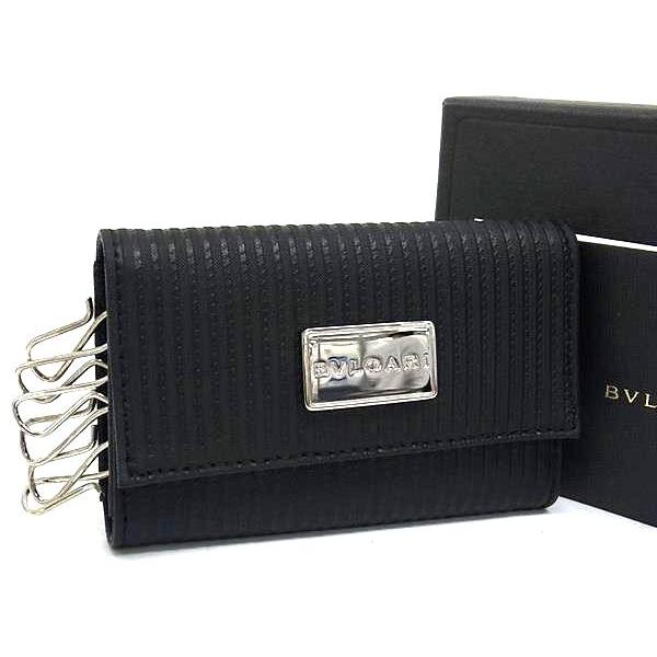BVLGARI □新品□未使用□ ブルガリ ミレリゲ PVC×レザー 6連 キー  
