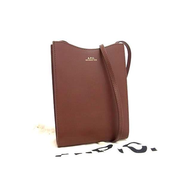 ■美品■ APC アーペーセー JAMIE ネックポーチ レザー クロスボディ ショルダーバッグ 斜め掛け 肩掛け ブラウン系 FP5840 A.P.C.（アーペーセー） □美品□ APC JAMIE ネックポーチ レザー