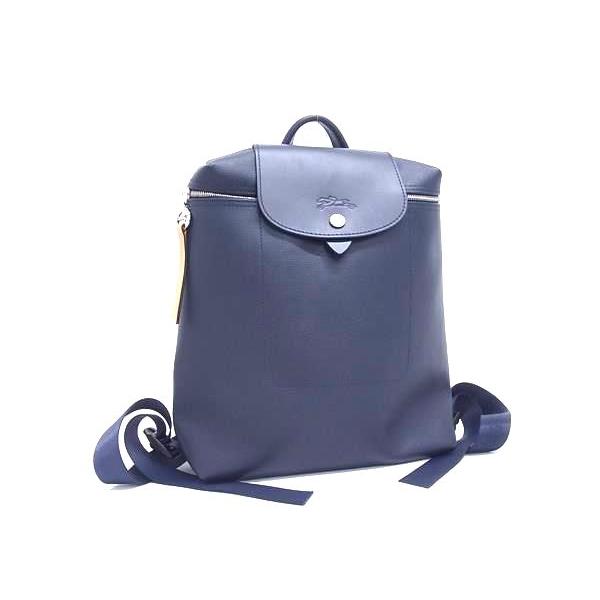 ■新品同様■ LONGCHAMP ロンシャン ル プリアージュ シティ レザー リュックサック バックパック デイパック ネイビー系 FP5845 LONGCHAMP（ロンシャン） □新品同様□ ル プリアージュ シティ レザー