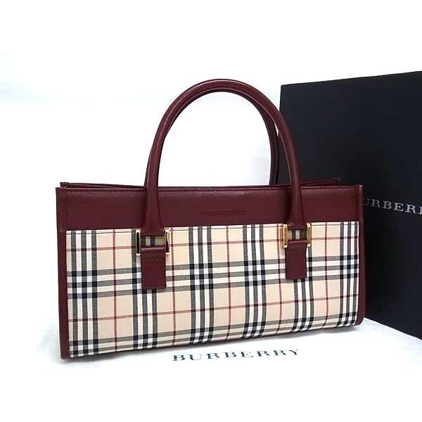 ✨BURBERRY✨バーバリー✨ボルドー✨ノバチェック✨トートバッグ✨ BURBERRY □新品□未使用□ バーバリー ノバチェック キャンバス