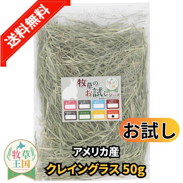 アメリカ産 クレイングラス 50g　お試しサイズ うさぎ 餌 チンチラ デグー モルモット  ペットフード もふぱふぇ 牧草王国 爆買