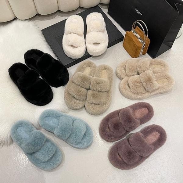 ファーサンダル もこもこ スリッパ ルームシューズ 厚底 レディース 靴 美脚 疲れにくい ローヒール シンプル 歩きやすい 可愛い 軽量 軽い
