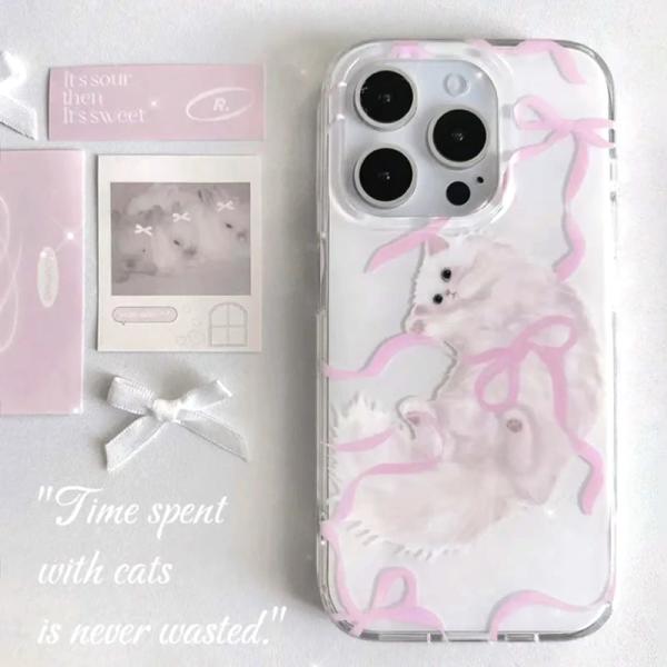 iPhone ケース カバー 韓国 超薄型 ラブリー 動物 うさぎ ネザーランドドワーフ イラスト ラビット ピンク スマホ おしゃれ トレンド