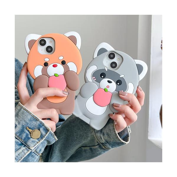 iPhone ケース 韓国 シリコン レッサーパンダ 動物 キャラクター かわいい おしゃれ おもしろ お揃い カバー 11 12 14 15 pro max