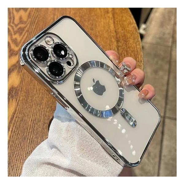 iPhone ケース magsafe 磁気 充電 シンプル 透明 クリア キラキラ カバー ハード 11 12 13 14 15 16 pro max 黄ばまない カバー フチ おしゃれ