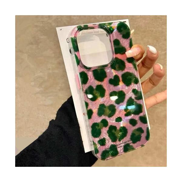 iPhone ケース カバー レオパード ヒョウ柄 光沢 キラキラ アニマル柄 カバー 青 ピンク パターン プリント 耐衝撃 大人 アート スマホケース TPU 大人可愛い