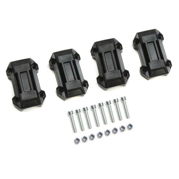 エンジンガードプロテクター 汎用 クラッシュパッド 22/25/28mm対応 バンパースライダー 防倒ガード　黒 4個セット