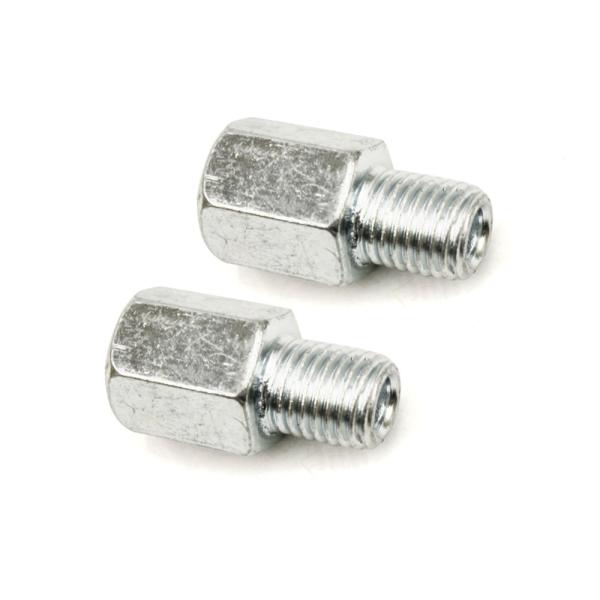 ミラー変換アダプター ミラー10mm→車体10mm 逆ネジタイプ 2本セット【貫通タイプ】