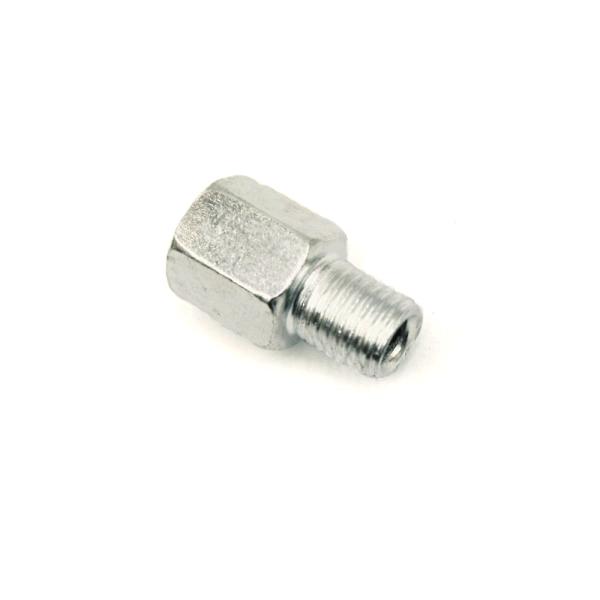 商品仕様：■ネジ径を正ネジ8mmミラー側から正ネジ10mm車体側に変換します。■スチール素材で表面には錆防止の亜鉛メッキを施し、両面スパン14mm、ネジ山ピンチは1.25ｍｍです。