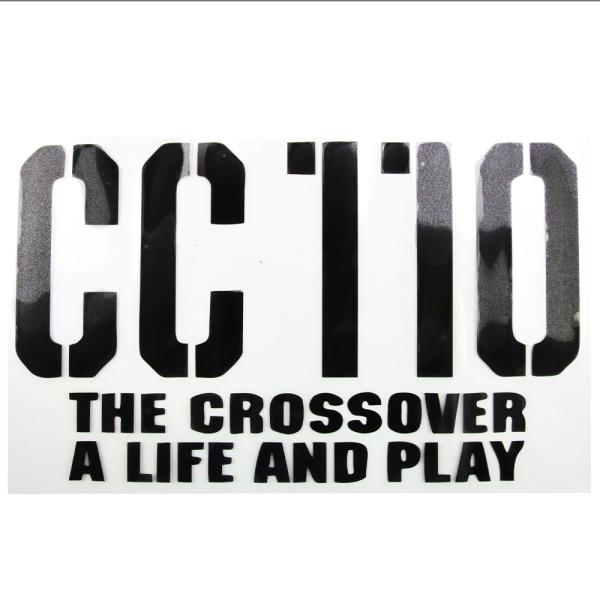 クロスカブ CC110 用 サイドカバーデカール カットアウトステッカー ブラック 2枚セット カスタム用　Mサイズ ホンダ対応
