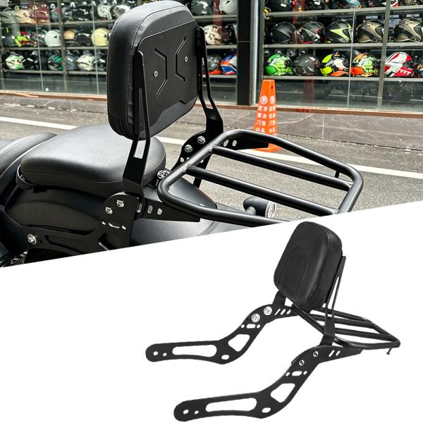 レブル250 レブル500 CMX250 CMX500 シーシーバー バックレスト付き リアキャリア付き タンデムバー スチール製 ブラック ホンダ対応