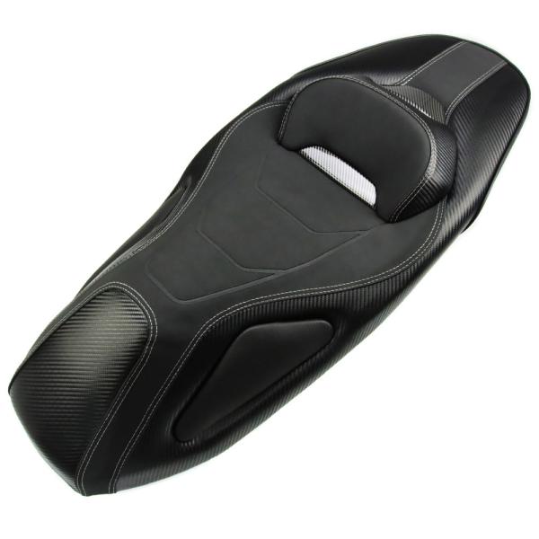 PCX125/150/160(JF81/JF84/KF30/JK05/JK06/KF47)用 カスタムシート完成品 ブラック＆カーボン調 2CM シート下げ ホンダ対応