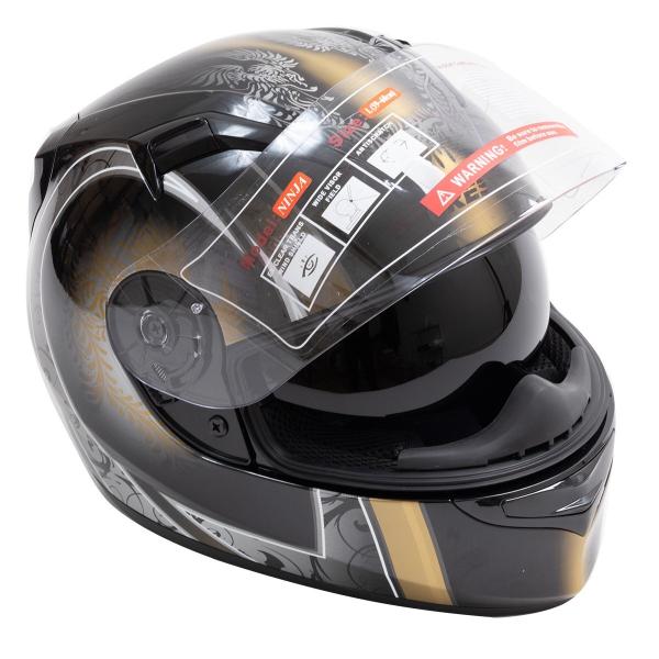 歳末大売出し バイク フルフェイス ヘルメット（M〜XL）ゴールド