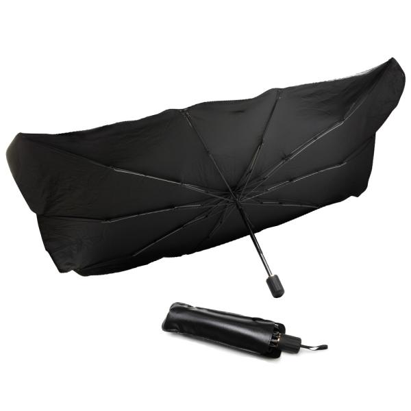 在庫処分 車用サンシェード 折り畳み式傘型 収納ポーチ付き (79x125x135cm)フロントガラス 遮熱 遮光 フロントシェード