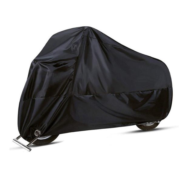 商品仕様：■状態：新品  未使用■フード表面は高密度の210Dオックスフォード生地を使用し、太陽光線を有効的に遮断し、完全に防水性であり、掃除も簡単です。■カラー：バイクカバー/黒色、展開サイズは全長265cm×全高125cm×全幅105c...