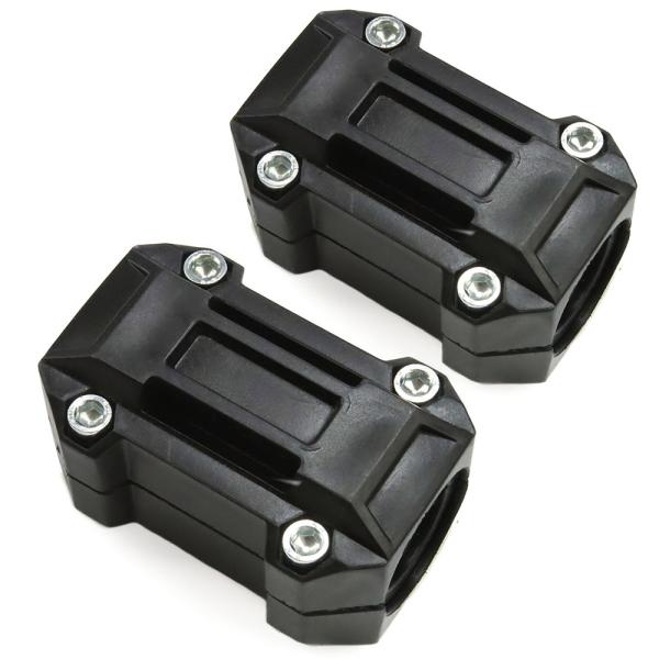 エンジンガードプロテクター 汎用 クラッシュパッド 22/25/28mm対応 バンパースライダー 防倒ガード　黒 2個セット