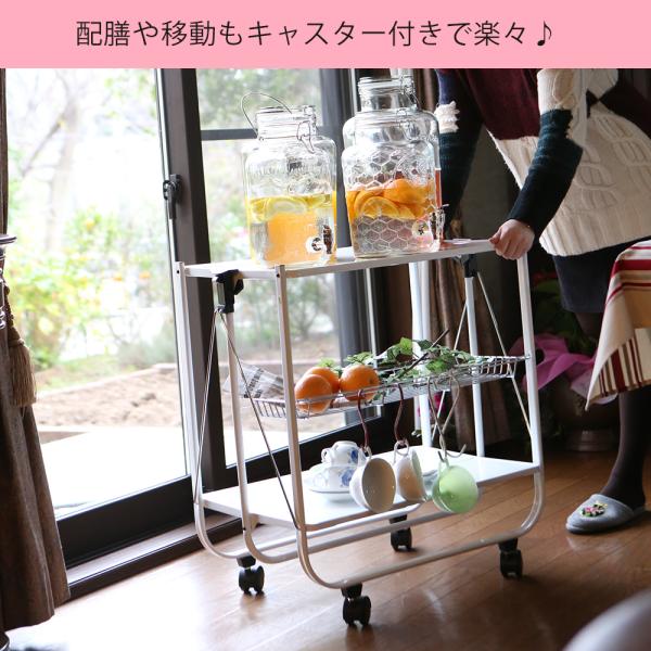 ホワイト キッチンワゴン キャスター付き ホールディングトローリー　ダルトン風 楽天市場】DULTON ダルトン キッチンワゴンフォールディング