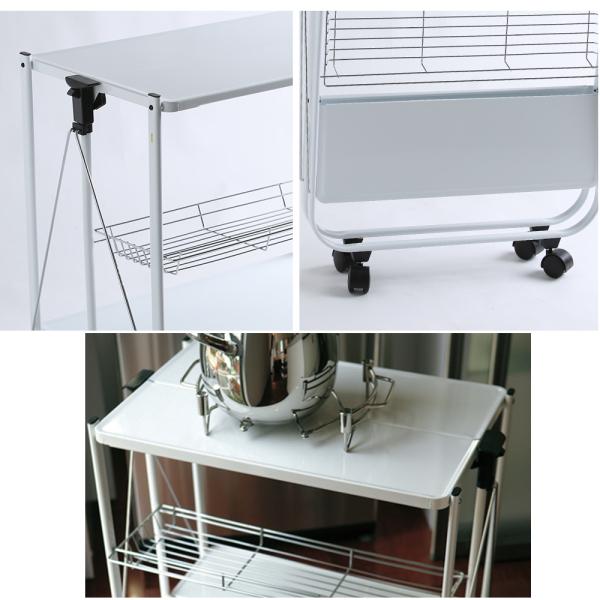 ホワイト キッチンワゴン キャスター付き ホールディングトローリー　ダルトン風 楽天市場】DULTON ダルトン キッチンワゴンフォールディング