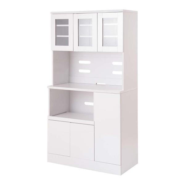 カップボード・食器棚・レンジ台　ホワイト キッチンFNCシリーズ カップボード幅90 ホワイト 食器棚 食器