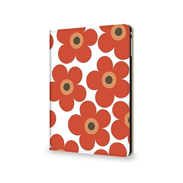 +S iPad mini4 7.9 ケース フラワー 花柄 オレンジ PUレザー 三つ折スタンド 1116-07