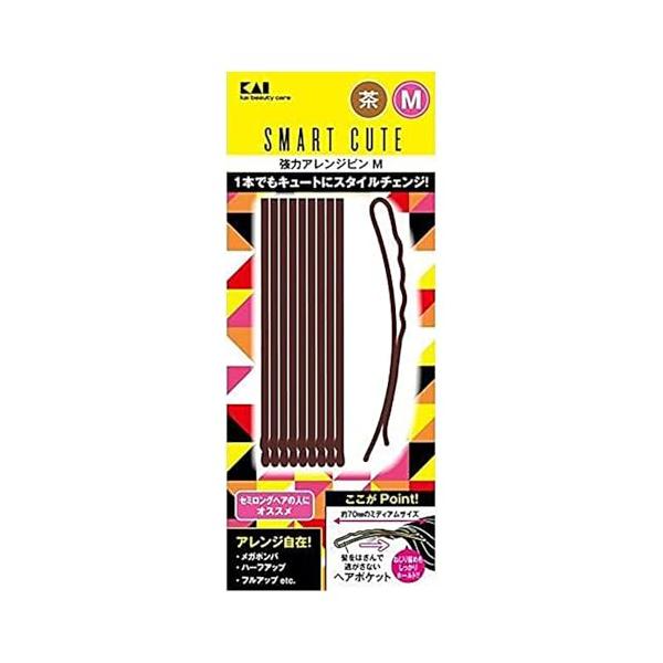 貝印 スマートキュートSmartCute 強力アレンジピンM 茶  HC3325
