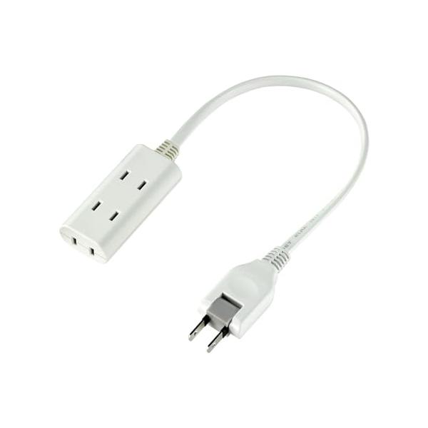 エルパELPA ちょっとコードタップ 旅行 コンセント 持ち運び 3個口 30ｃｍ 125V 15A スイングプラグ WB-CT303BW