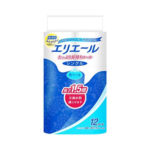 他サイト： エリエール トイレットペーパー 1.5倍巻き 82.5m×12ロール シングル パルプ100% リラックス感のある香りの商品画像