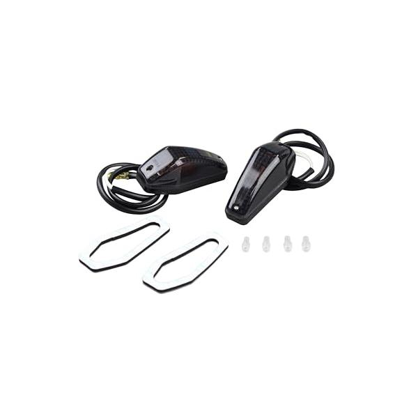 ポッシュフェイスPOSH FAITH バイク用品 貼り付けウインカー エアロシャープミニタイプ2個入り 12V10W電球付 スモークレンズ 090003
