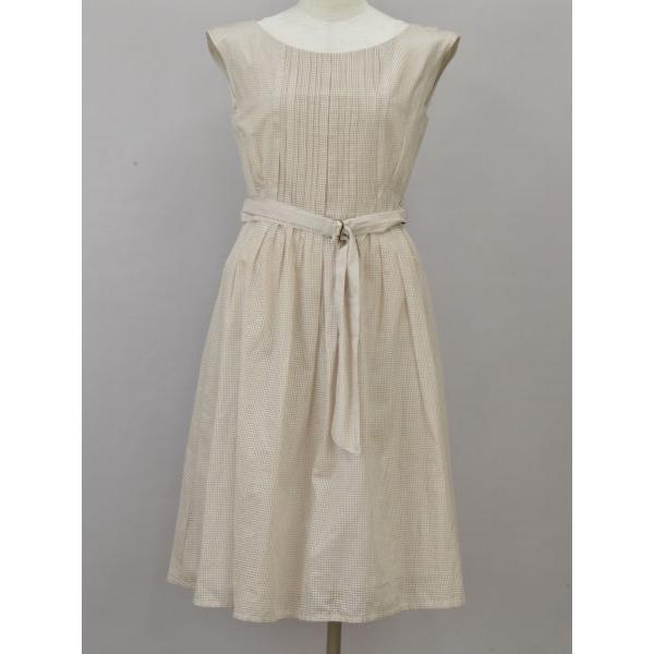 シビラ Sybilla ノースリーブワンピース Mサイズ ベージュ レディース  