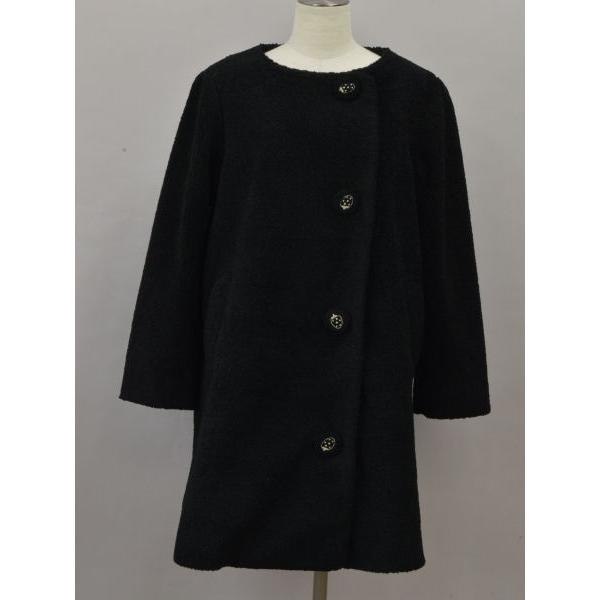 フランシュリッペ ノーカラー ロングコート カラフルリボン