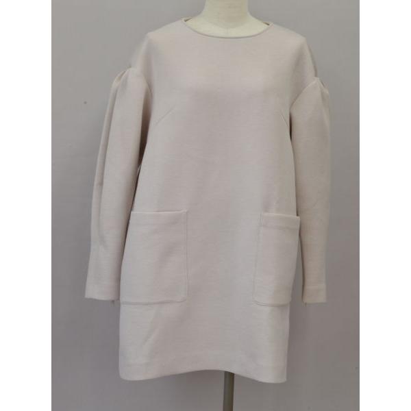 Rene ルネ Wポケット ワンピース 長袖 34サイズ ピンクベージュ  