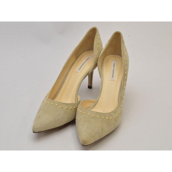FABIO RUSCONI ファビオルスコーニ サイドオープンスタッズパンプス  