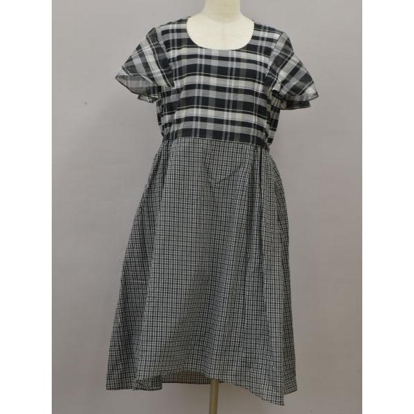 パスカルミレット PASCAL MILLET ワンピース チェック切替 Mサイズ  