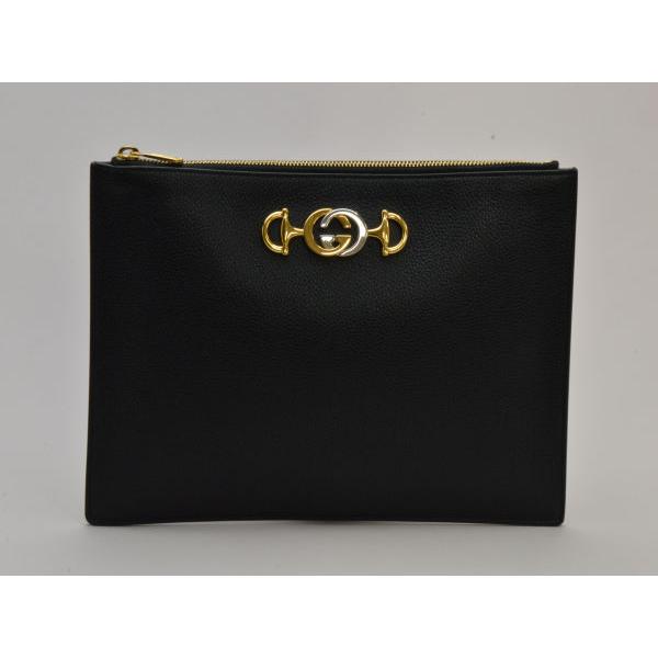 GUCCI グッチ レザー クラッチバッグ GGロゴ ZUMI Grainy Leather 
