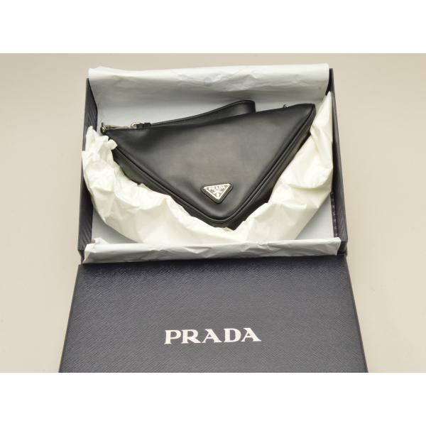 PRADA（プラダ） トライアングル レザー クラッチバッグ/セカンド