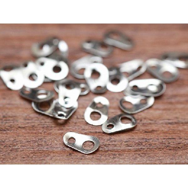 ダルマカン(約3mmx6mm)約25個セット 薄型 シルバー 板ダルマ 板カン 留め金具 ビーズパーツ アクセサリー 手芸材料 作り方 基本 素材