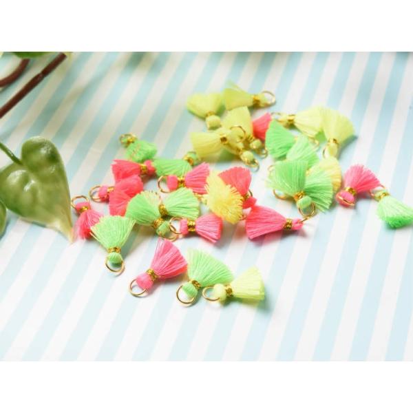 タッセル フリンジ パーツ ミニミニフリンジタッセル ネオンカラー