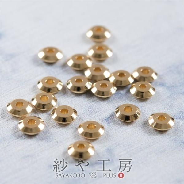 スペーサー 円盤 平 国内本金メッキ ゴールド 4mm 20個 20ヶ 真鍮