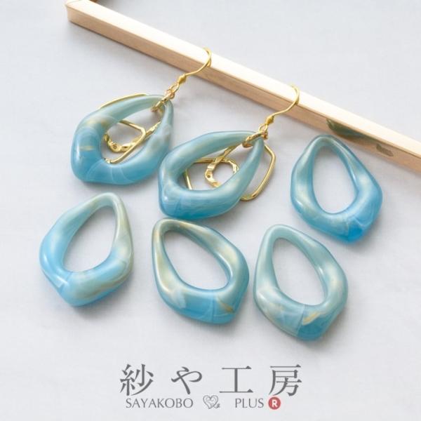 アクリルパーツ フープ しずく アクセサリーパーツ パーツ ブルー 