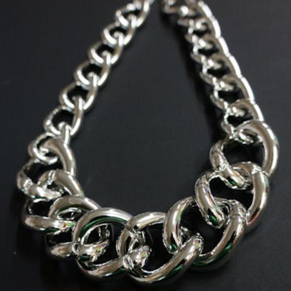 ネコポス可] 極太 チェーン ネックレス ゴールド シルバー 軽量 ダンス  