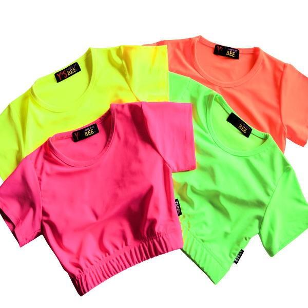 ダンス Tシャツ キッズ ダンス 衣装 キッズ レディース Tシャツ ネオン ショート丈 へそ出し ダンス衣装 派手 半袖 ブラトップ カラフル 吸汗速乾 カップ付き Buyee Buyee Japanese Proxy Service Buy From Japan Bot Online