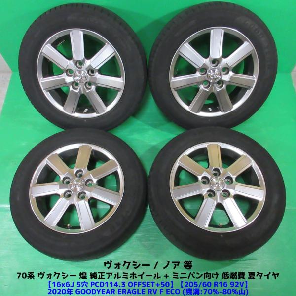 ヴォクシー 70系 煌 純正 205/60R16 夏タイヤ 70%-80%山 GOODYEAR 