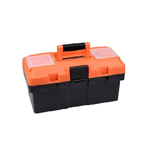GANCHUN 工具箱 工具収納ボックス 小物収納ボックス ポータブルツールボックス 取り外し可能なトレイ付き [幅36×奥行18×高さ19cm] 並行輸入品