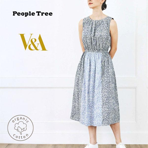 People Tree オーガニックコットン V＆Aマートン柄ノースリーブ  