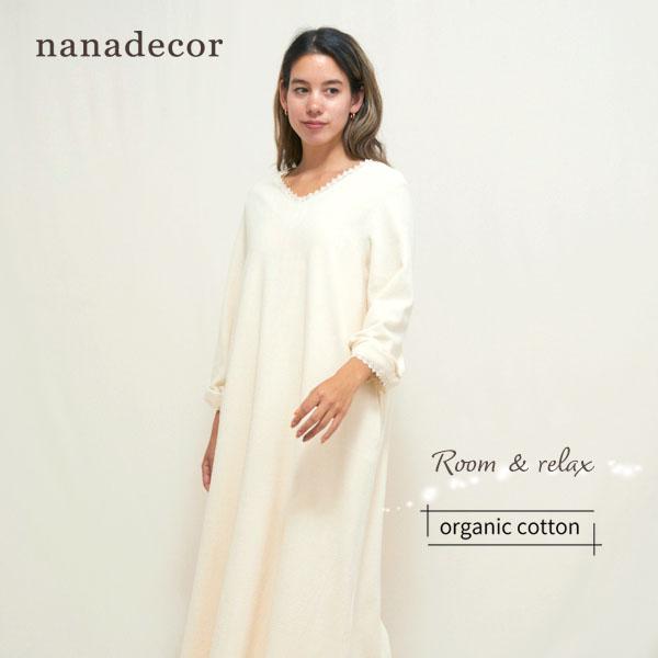 オーガニックコットン アマリリスパイルレースワンピース nanadecor