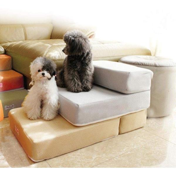 ベッドステップ 犬用踏み台 ベッド用階段 ペット用品 犬用ステップ 犬踏み台 2段 ミニタイプ 小型犬 怪我防止 滑り止め 高密度フオーム Yskshop 通販 Yahoo ショッピング