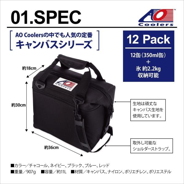 Ao Coolers エーオークーラー キャンパス ソフトクーラー 12パック キャンパス ブラック Ao12bk 軽量 保冷 ブラック クーラーボックス Ao12bk 日 Yskshop