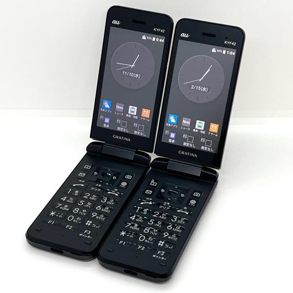 ジャンク2台】GRATINA KYF42 au SIMロック解除済 4G LTE ブラック